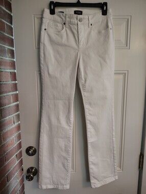 NYDJ Marilyn Straight White Jeans Size 4 Lift Tuck Denim